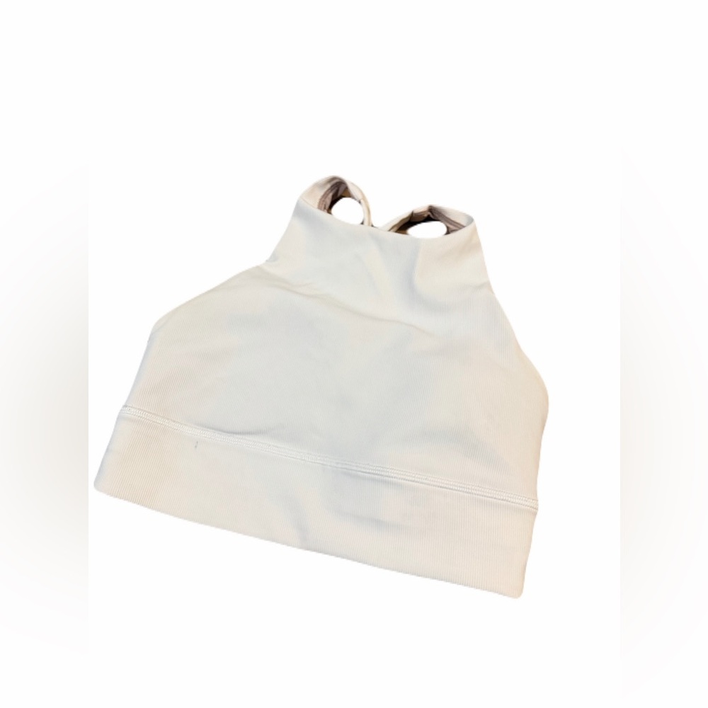 Lululemon Energy Bra High Neck Long Line size 4 square dot bone color - Picture 3 of 9